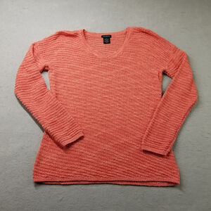 Calvin Klein Sweater Womens Size M Orange V-Nack Long Sleeve Knit